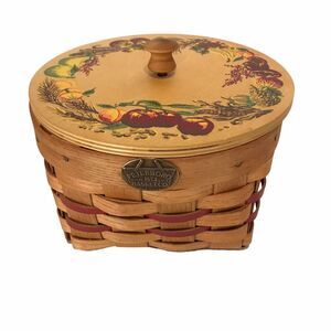 Vintage Peterboro Basket Co. Music Box Apples Country Rustic Primitive Kitchen